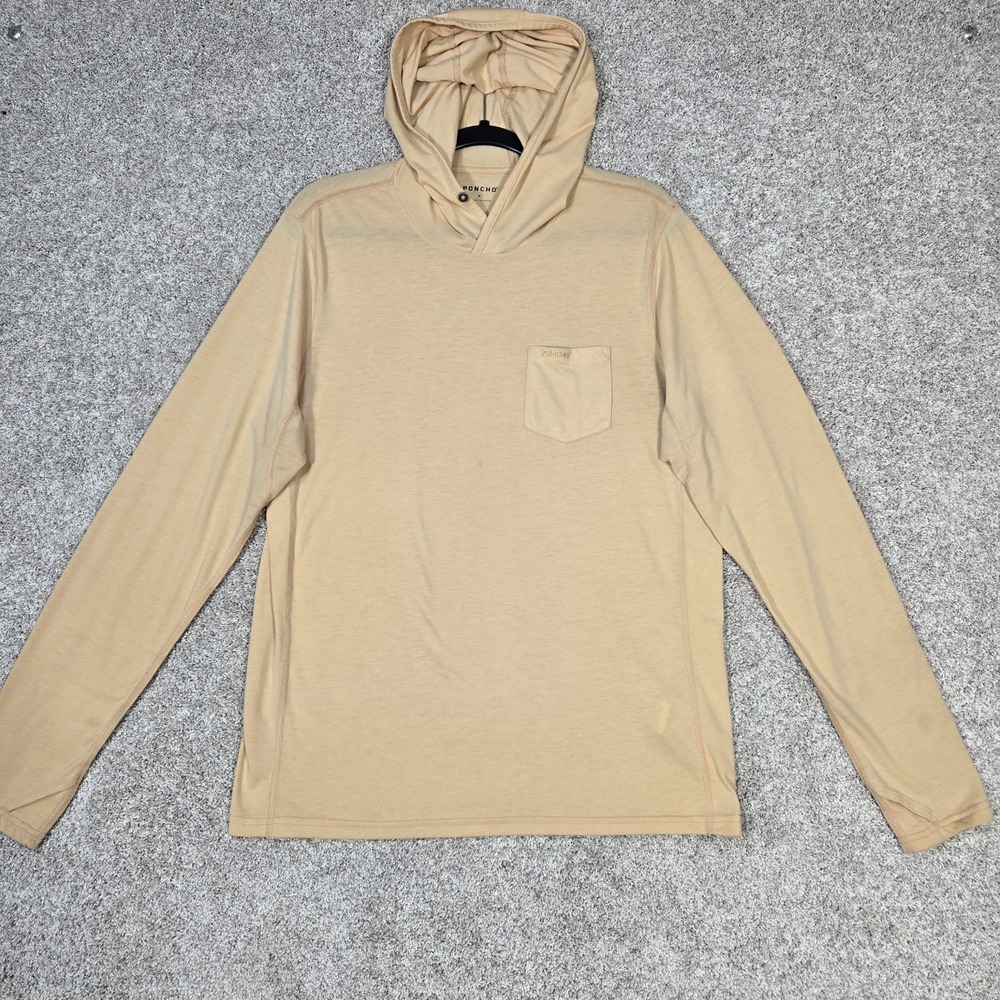 Poncho outdoors Lightweight Pullover Hoodie Shirt Mens Medium beige tan